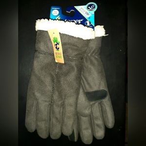 L/XL Touch Screen ISOTONERS, Women's eco-friendly grey GLOVES ~NEW SmartDRI